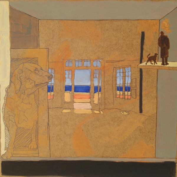 chien - 30x30 - tempera